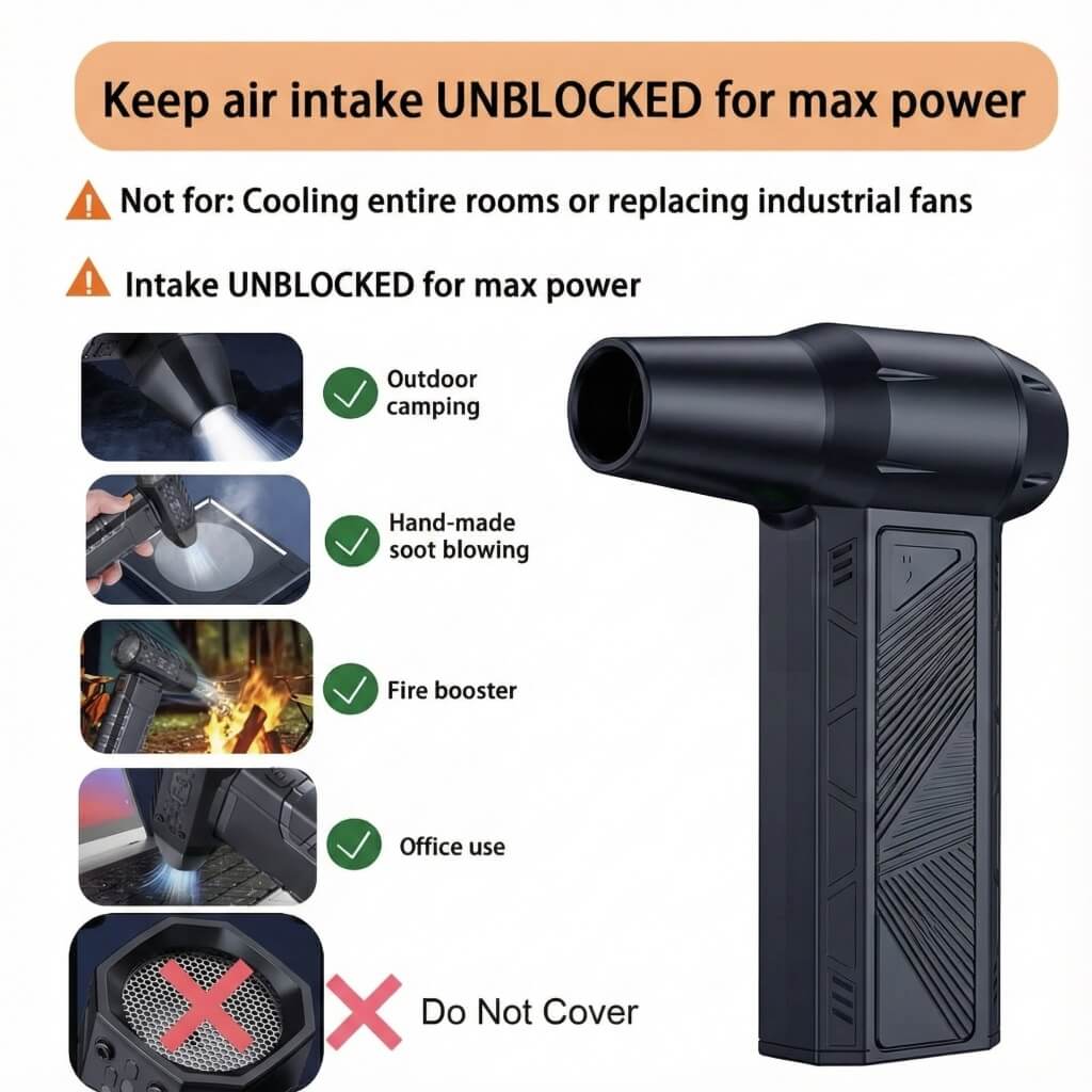 Turbine Fan 21700 High-Speed Air Duster & Vacuum
